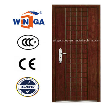 Популярная Europ Security Steel MDF Деревянная шпонная бронированная дверь (W-A2)